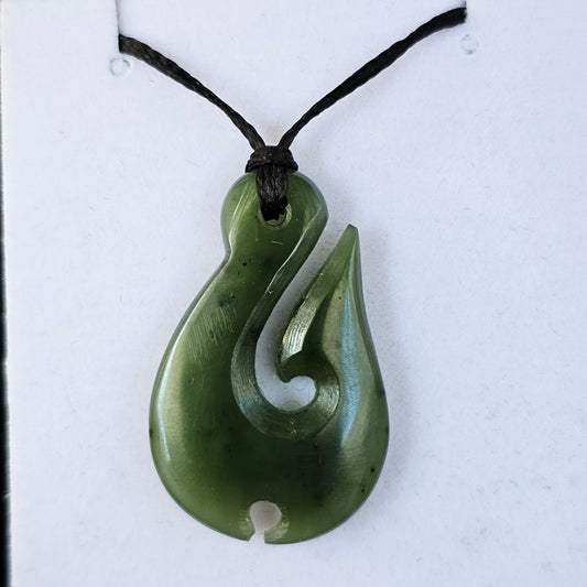 Fish Hook Greenstone Pendant - Rivendell Shop