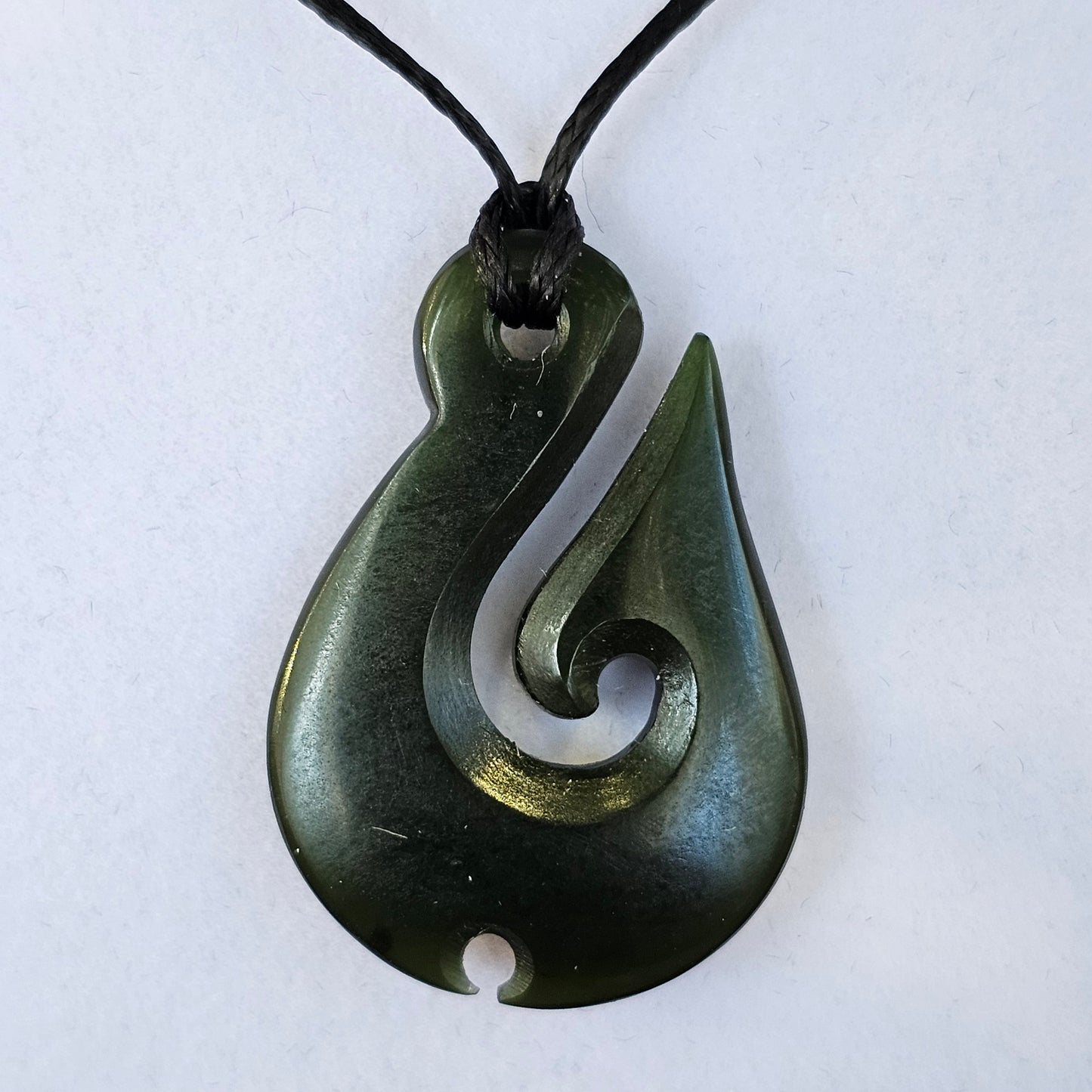 Fish Hook Greenstone Pendant - Rivendell Shop