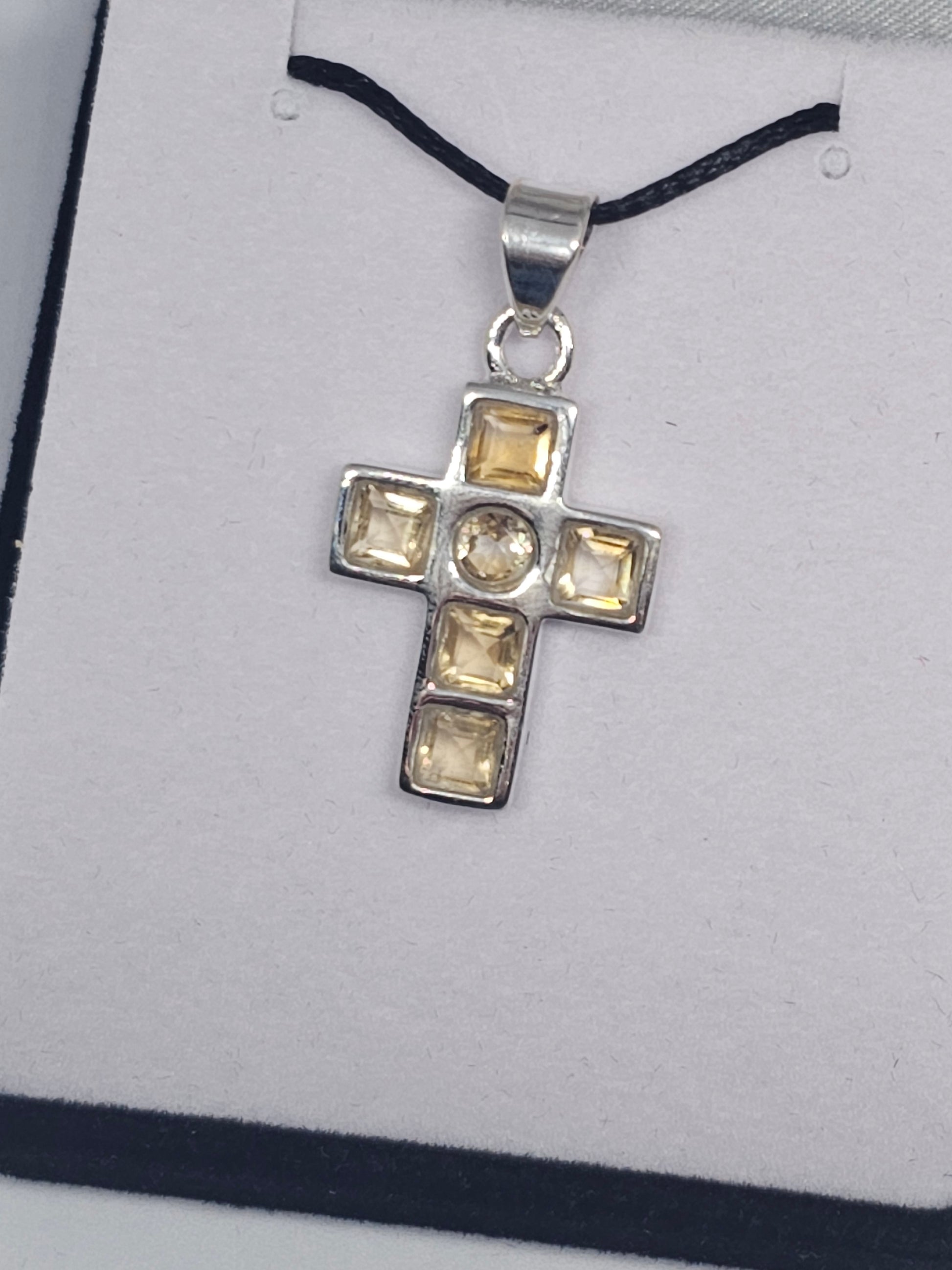 Citrine Cross Pendant - Rivendell Shop