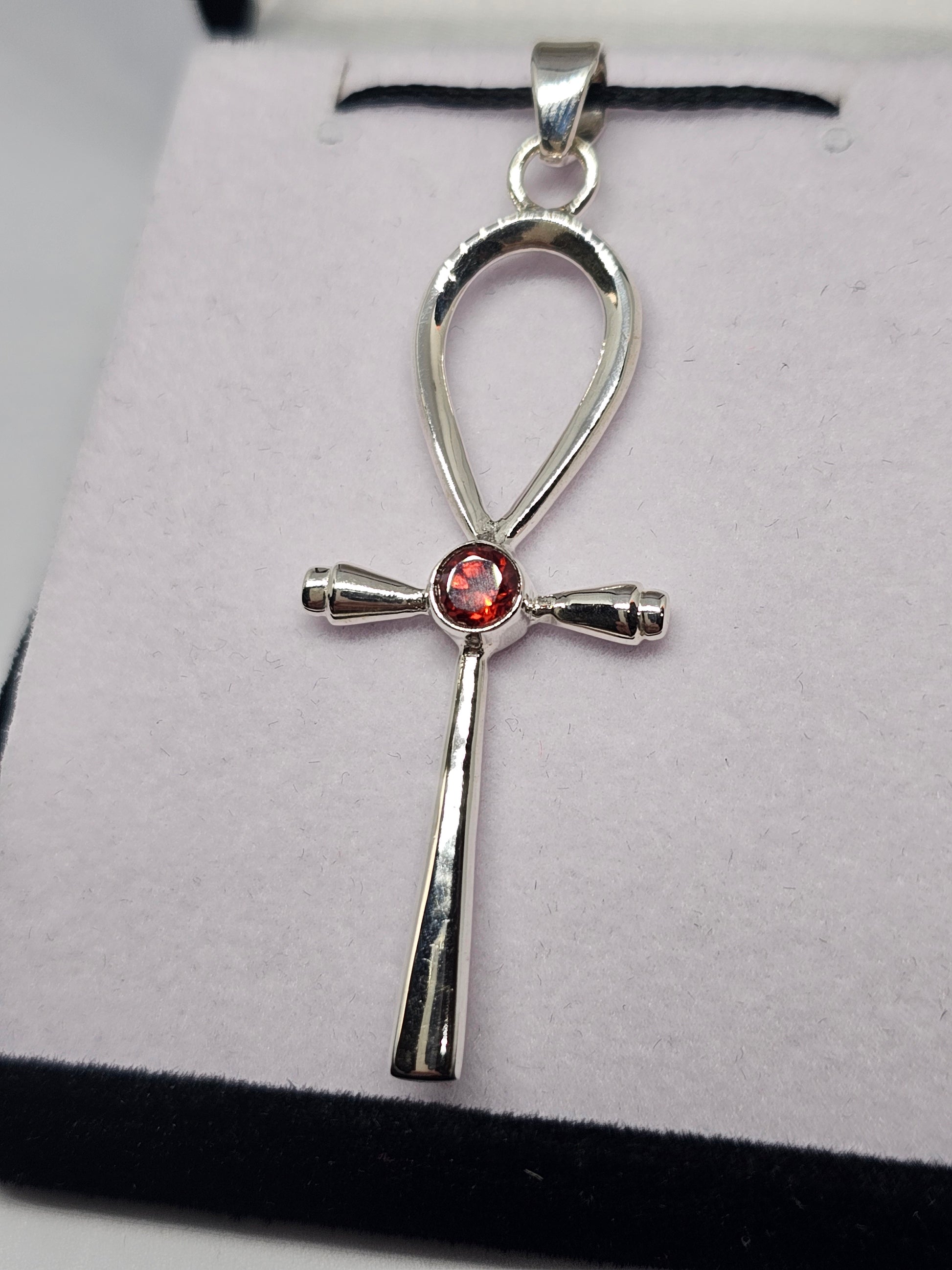 Garnet Ankh Pendant - Rivendell Shop