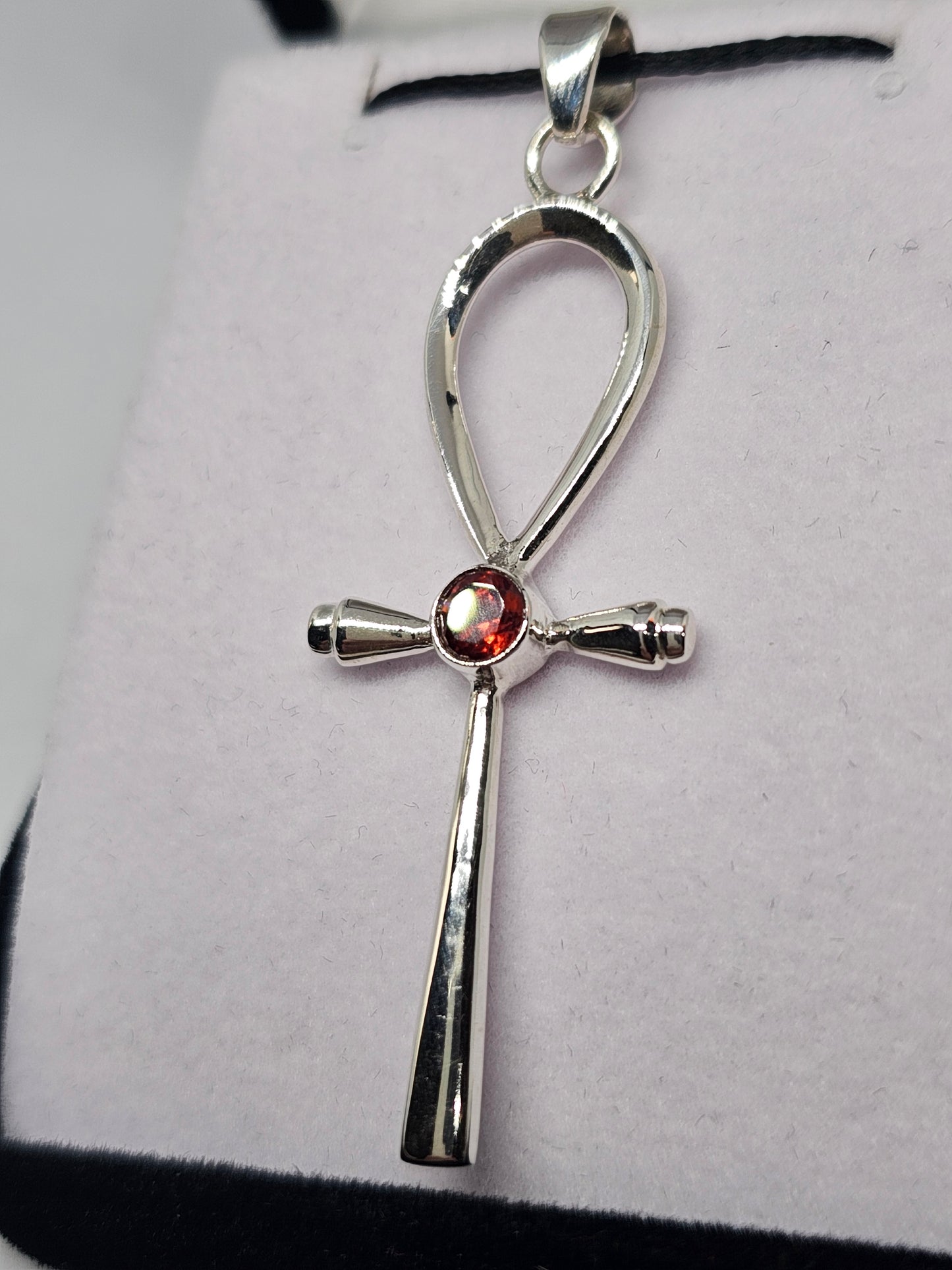 Garnet Ankh Pendant - Rivendell Shop