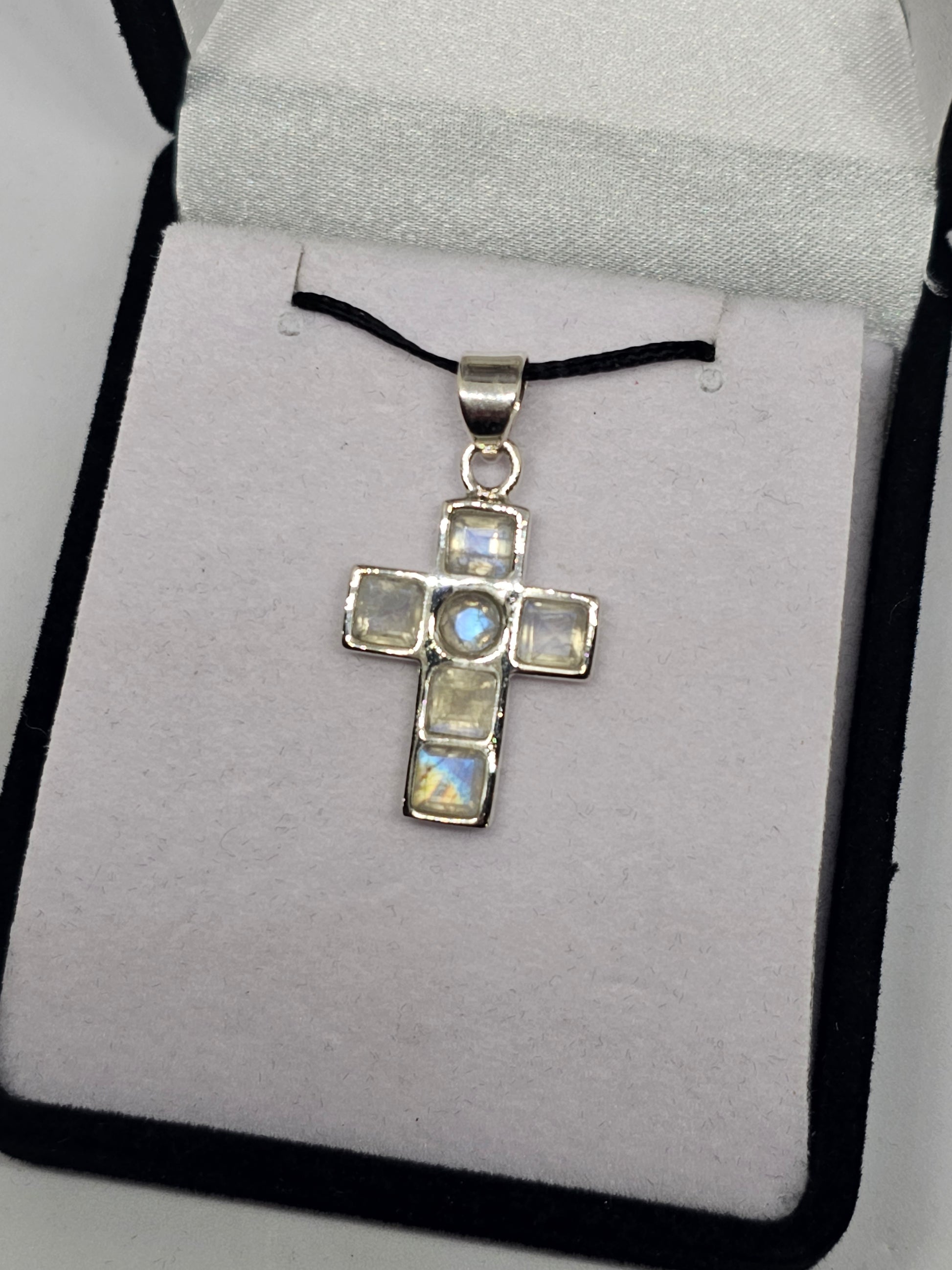 Moonstone Cross Pendant - Rivendell Shop