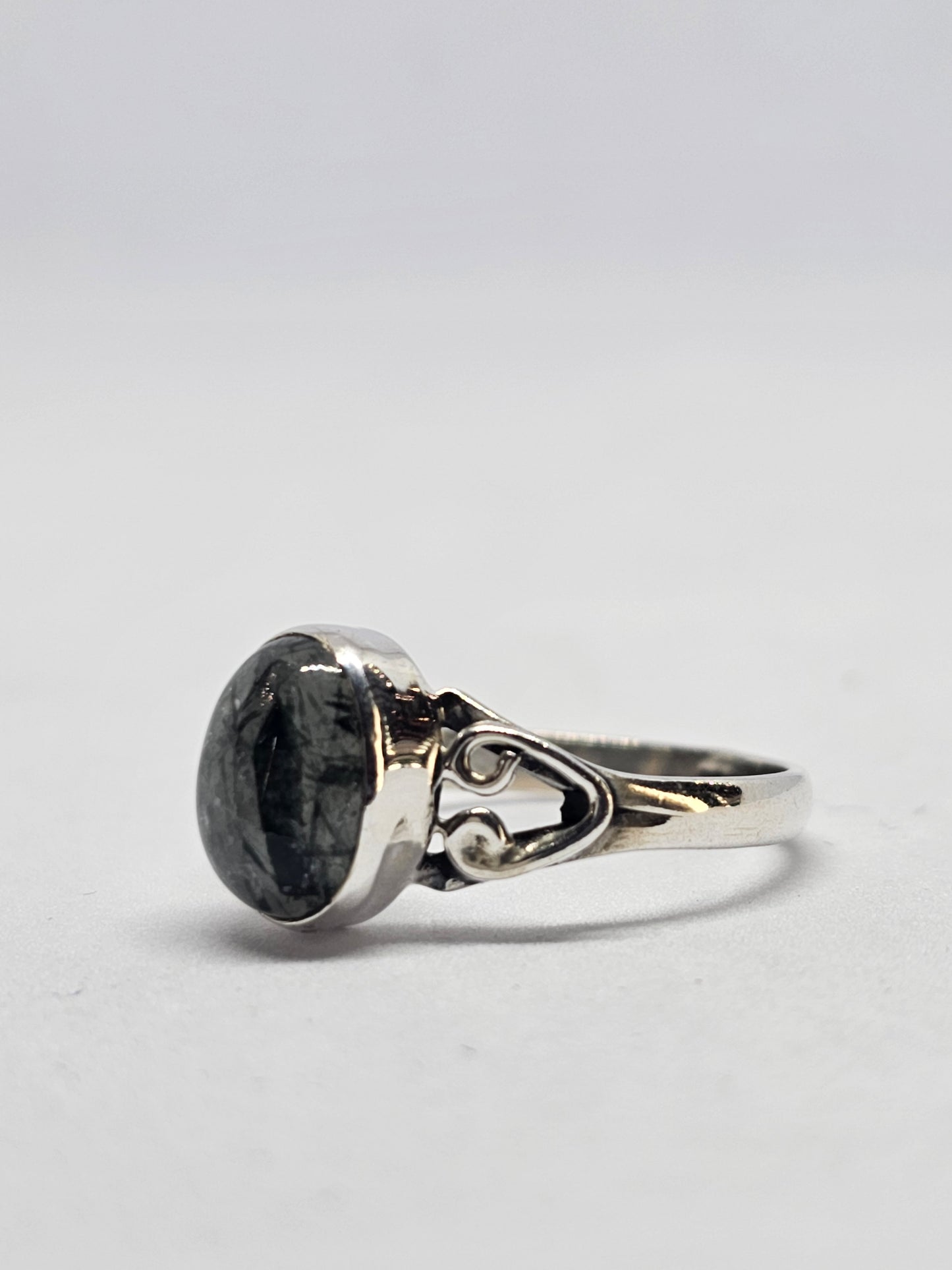 Black Rutilated Quartz Ring - Rivendell Shop