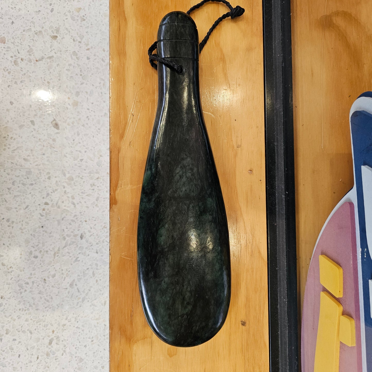 Extra Large Pounamu Greenstone Patu Club Pendant 400x110 mm