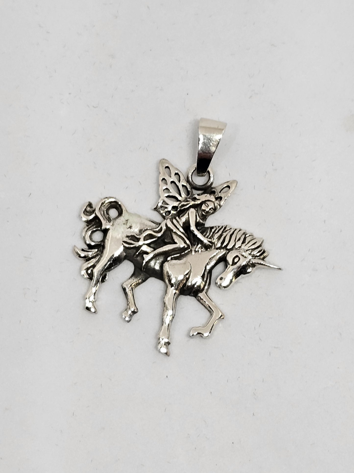 Fairy on Unicorn Pendant