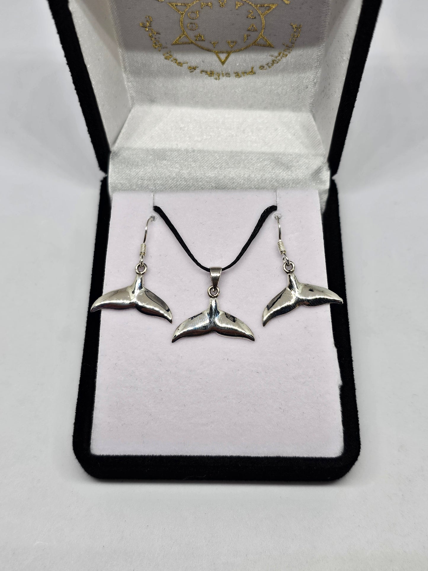 Whale Tail Pendant & Earrings Set