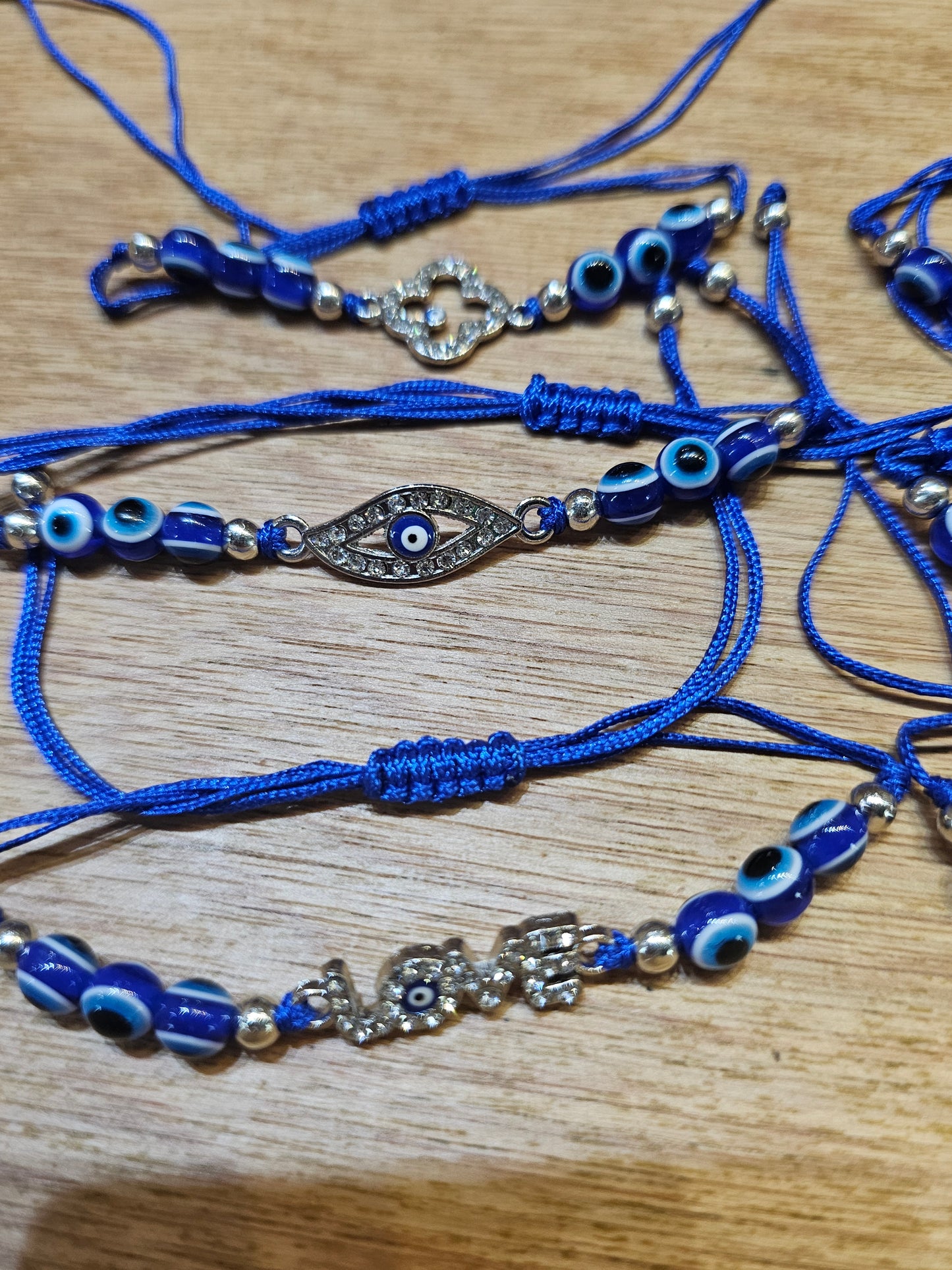 Evil Eye Wax Bracelet - Blue/Silver Assorted