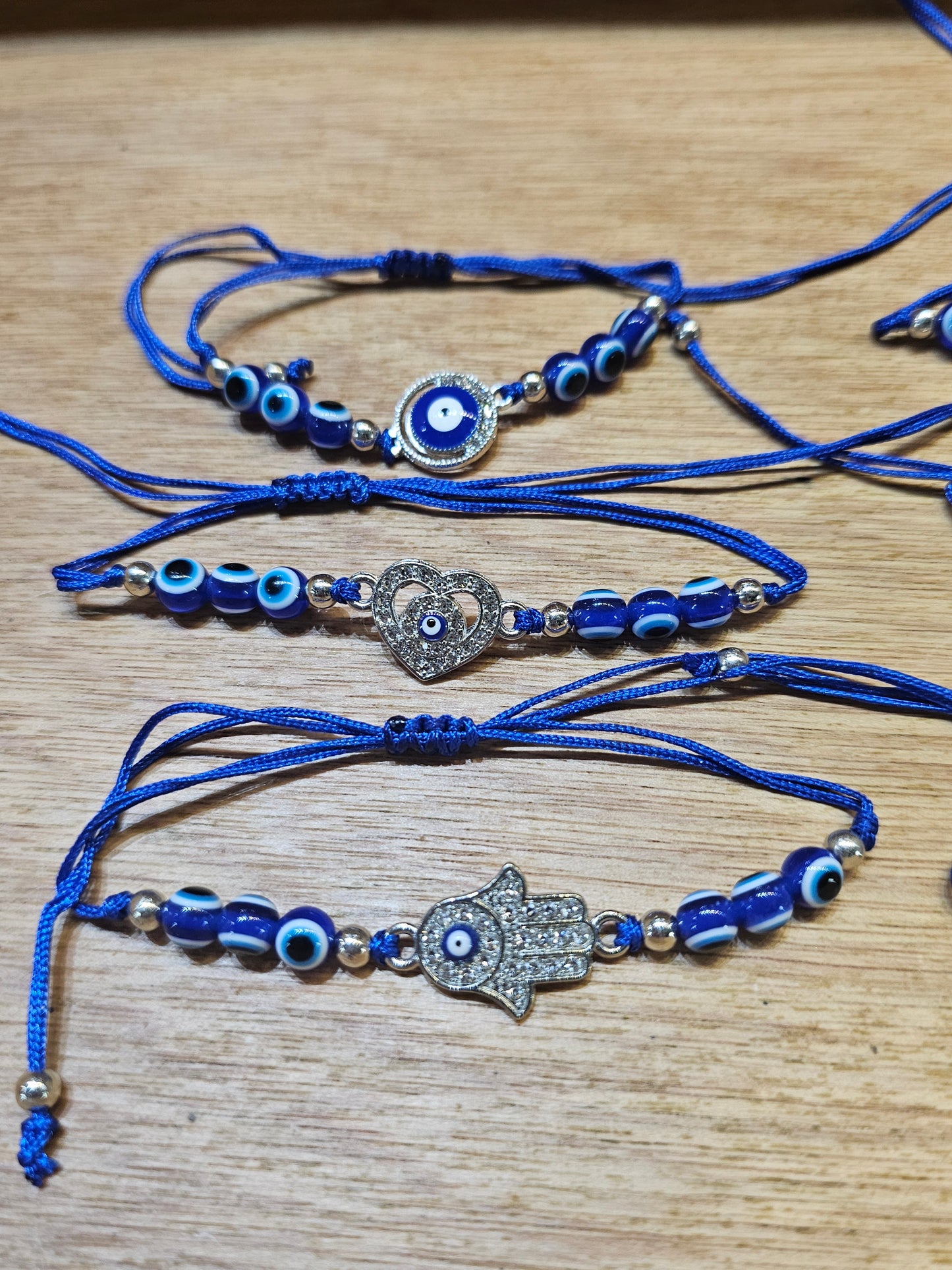 Evil Eye Wax Bracelet - Blue/Silver Assorted