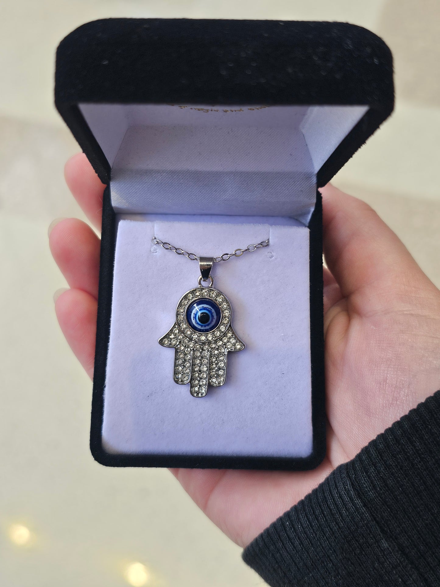 Evil Eye Pendant - Silver Hamsa