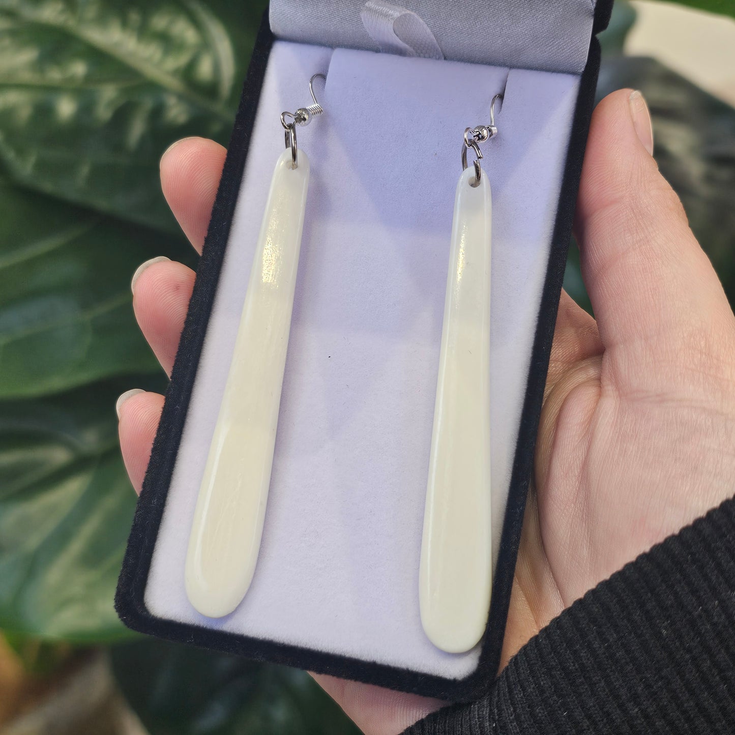 Long Bone Earrings Traditional