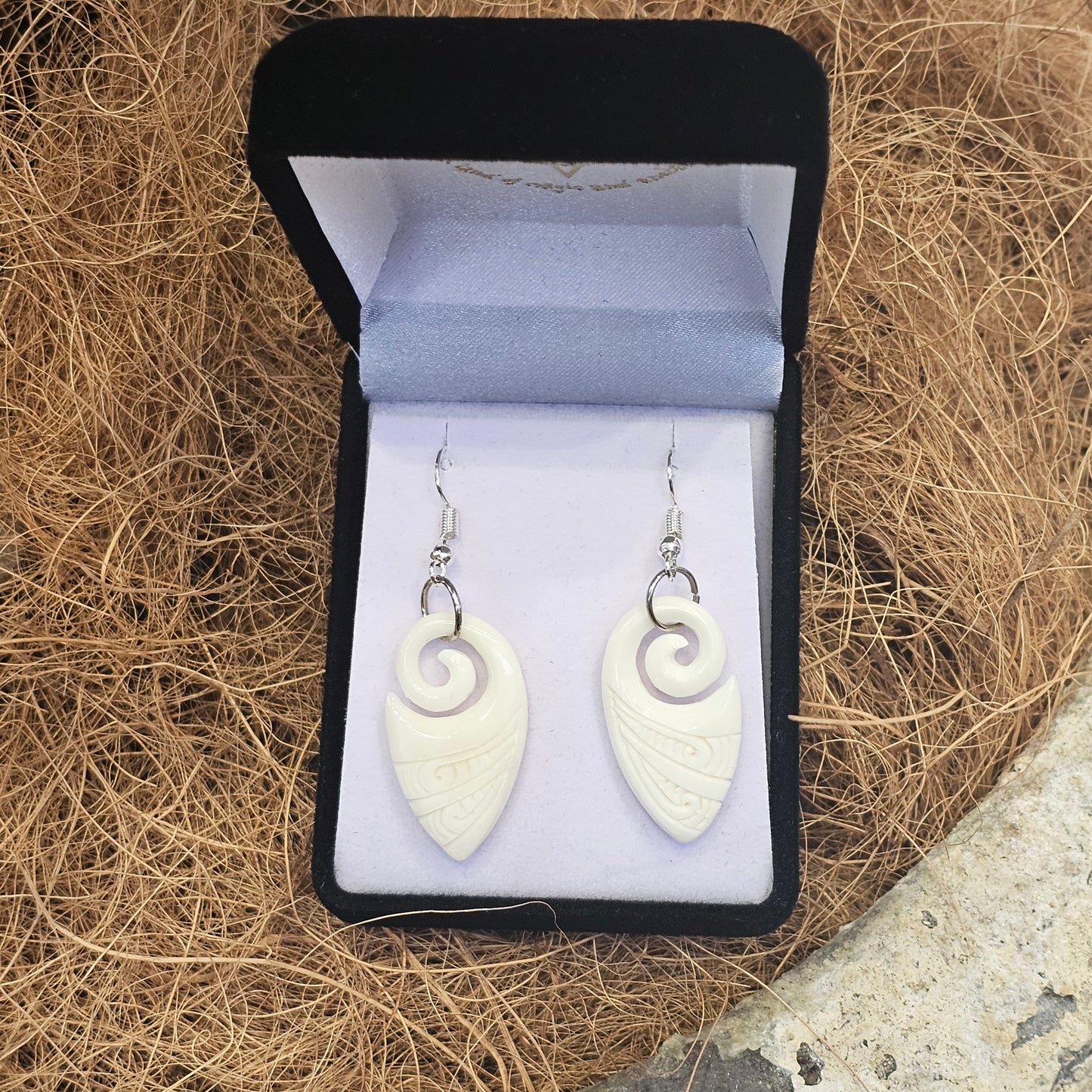 Koru with Indentation Bone Earrings