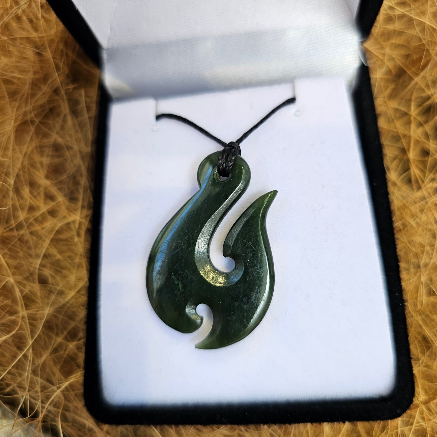 Hei Matau (Hook) Greenstone Pendant