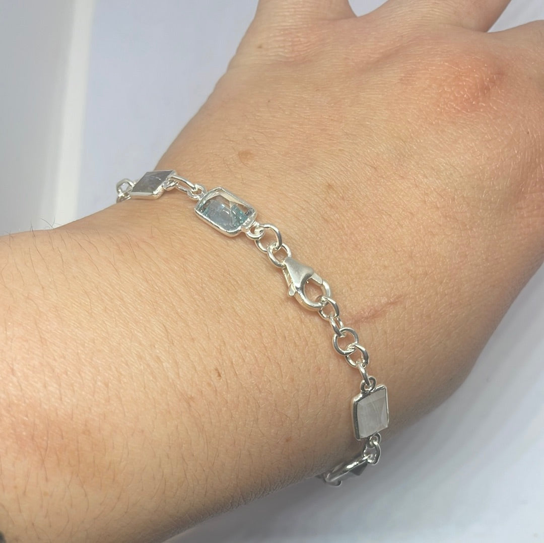 Multi-stone Silver Bracelet - Rivendell Shop