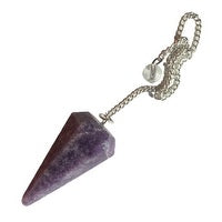 Lepidolite 6 Facet Pendulum - Rivendell Shop