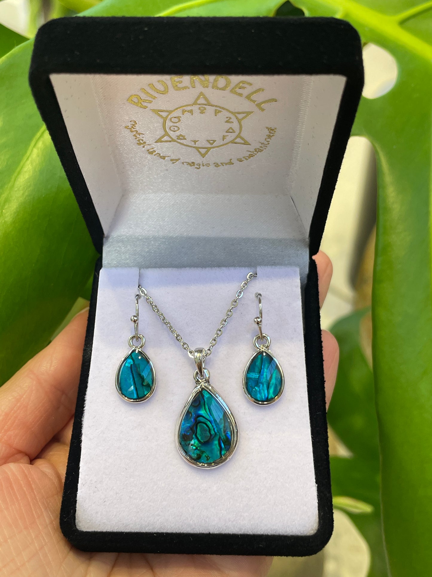 Paua Pendant & Earrings Set - Teardrop