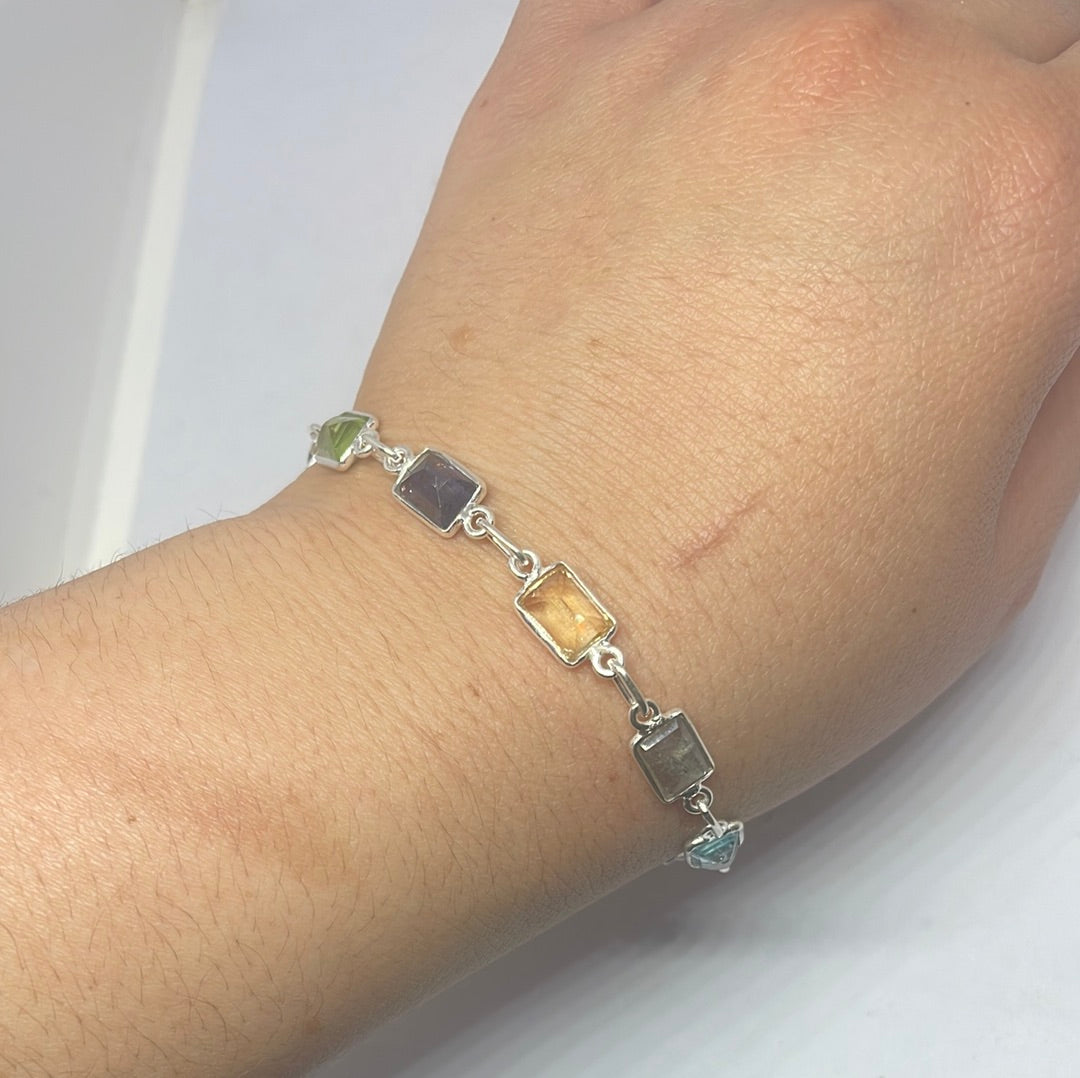 Multi-stone Silver Bracelet - Rivendell Shop