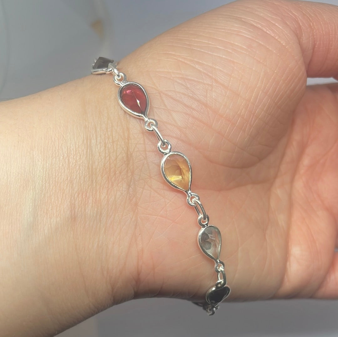 Multi-stone Silver Bracelet - Rivendell Shop