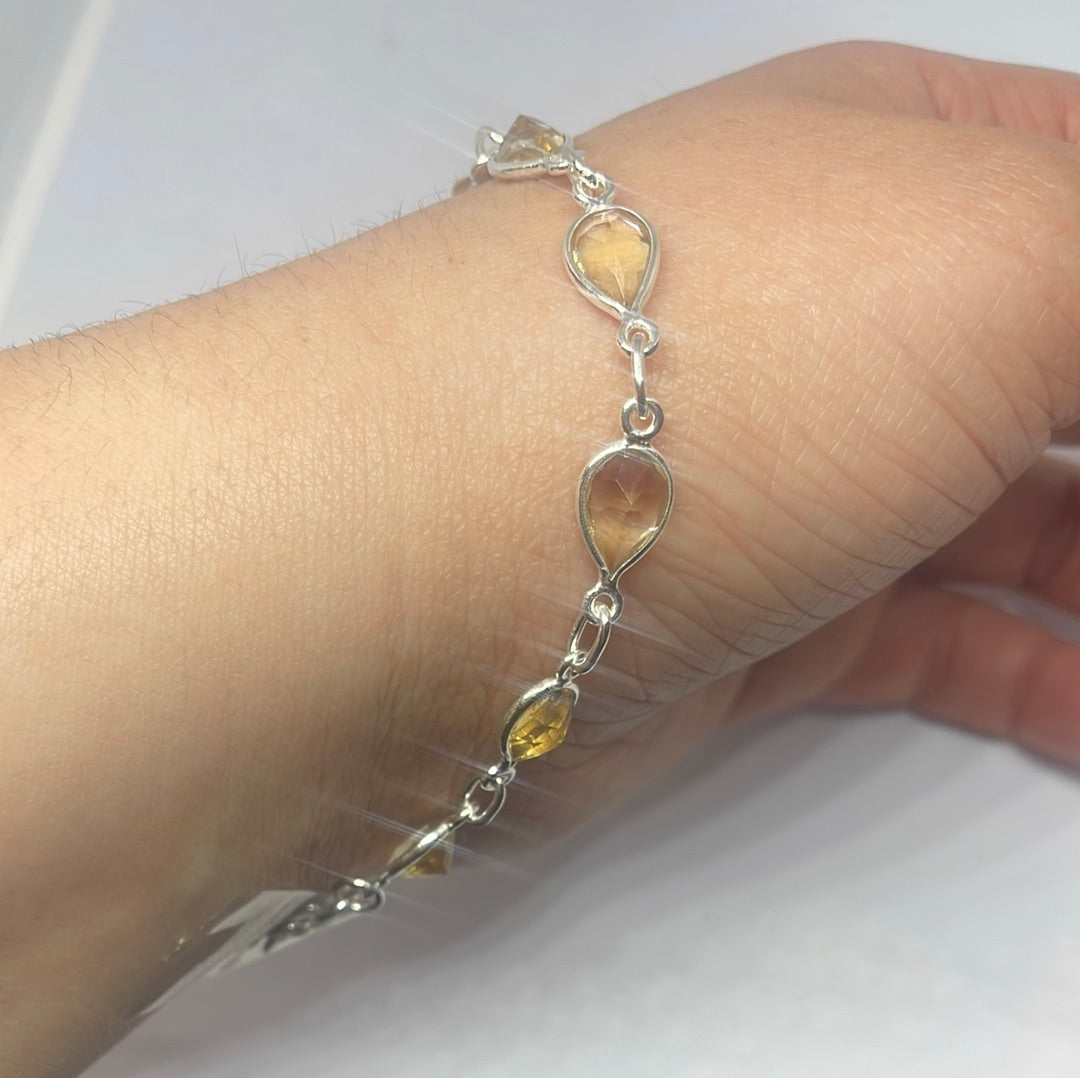 Citrine Silver Bracelet - Rivendell Shop