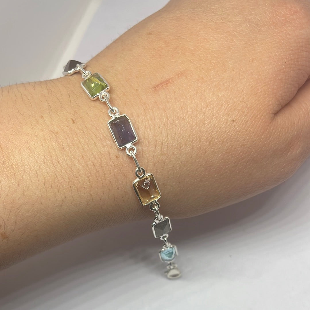 Multi-stone Silver Bracelet - Rivendell Shop