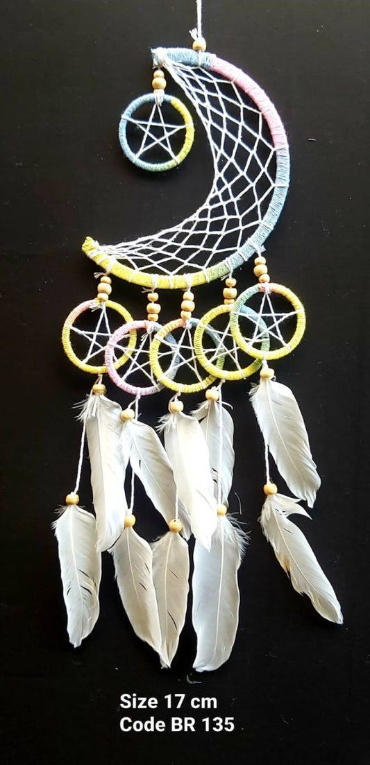 Dreamcatcher Crescent Pentagrams 17cm - Rivendell Shop