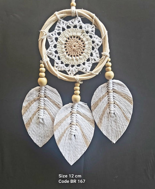 Dreamcatcher Crochet Cotton and Rattan 12cm - Rivendell Shop