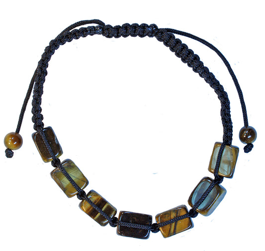 Tiger Eye Cube Rope Bracelet - Rivendell Shop