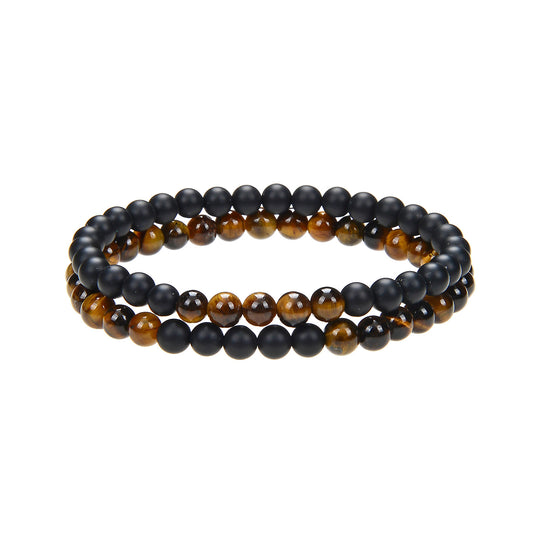 Tiger Eye & Matte Black 2 Pack Bracelet - Rivendell Shop