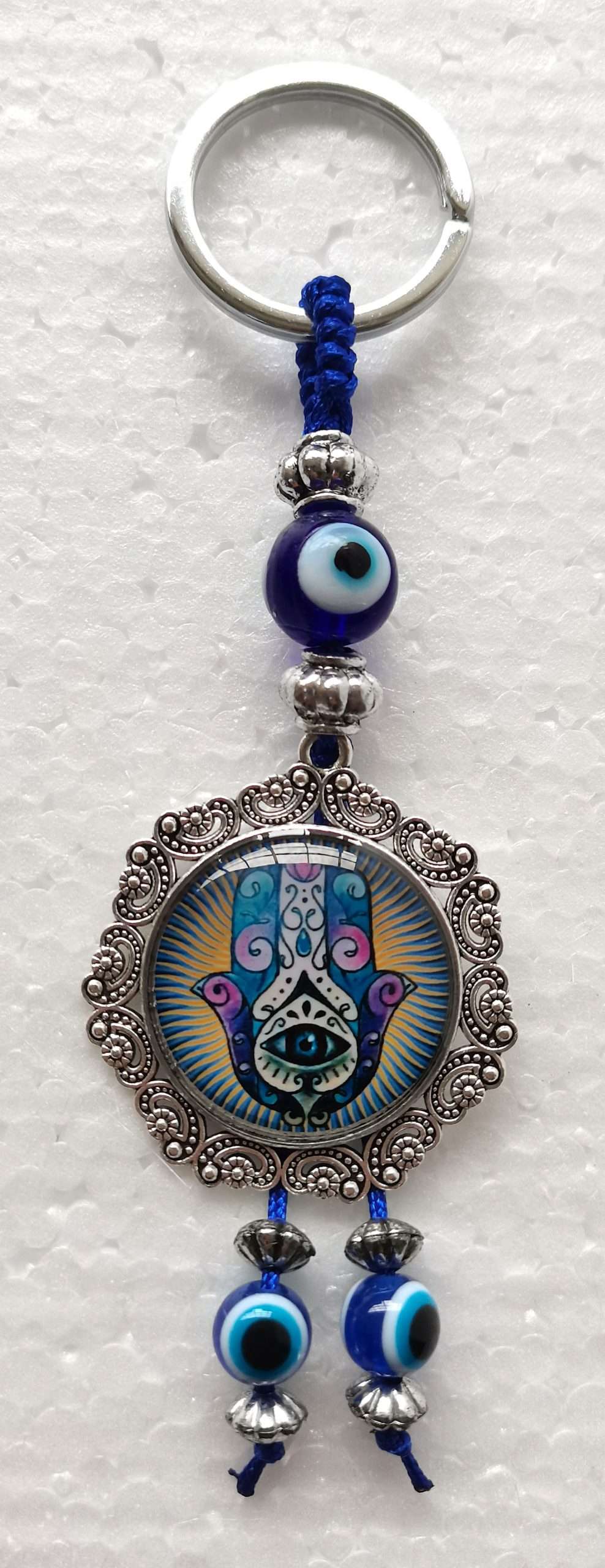 Hamsa Hand Keyring with Evil Eye