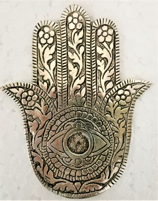 White Metal HAMSA Incense Holder - Rivendell Shop