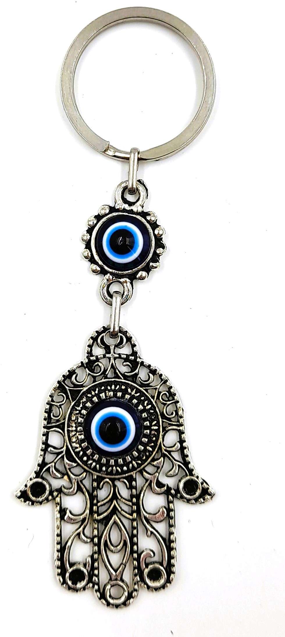 Metal Hamsa Evil Eye Keyring - Rivendell Shop