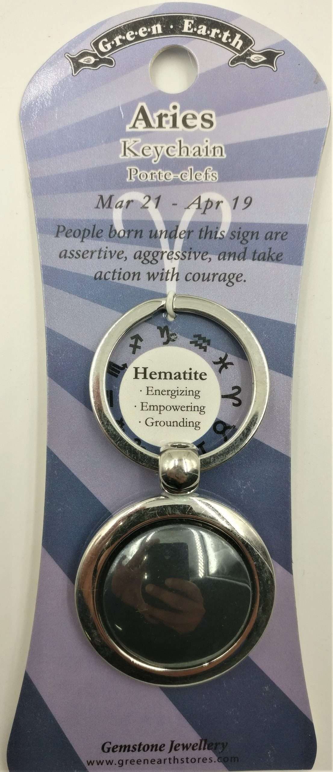 Hematite zodiac keychain - Rivendell Shop