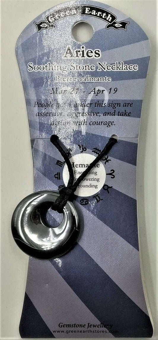 Hematite zodiac pendant - Rivendell Shop