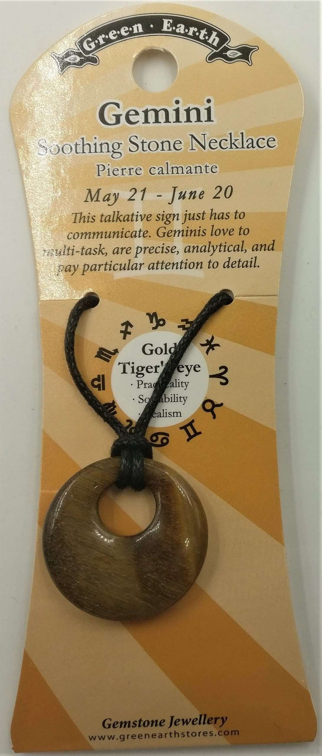 Tiger’s eye zodiac pendant - Rivendell Shop