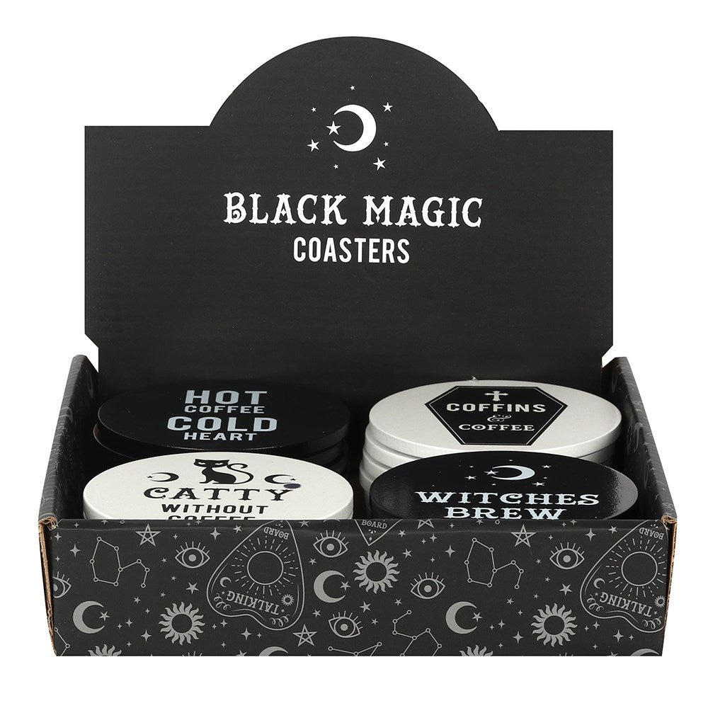 Black Magic Coasters - 4 Assorted Designs. - Rivendell Shop