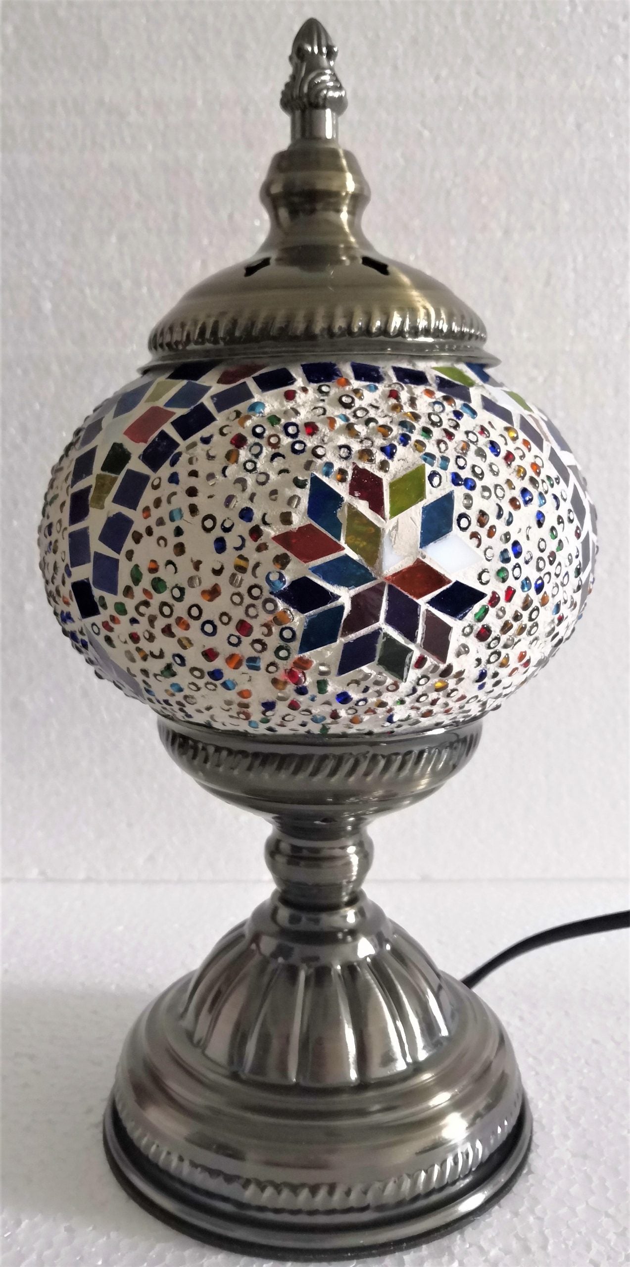 Multi Color Round Turkish Mosaic Lamp - Rivendell Shop