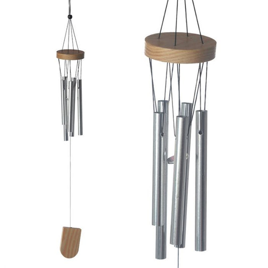 Wooden Wind Chime with Metal Tubes 37cm - Rivendell Shop