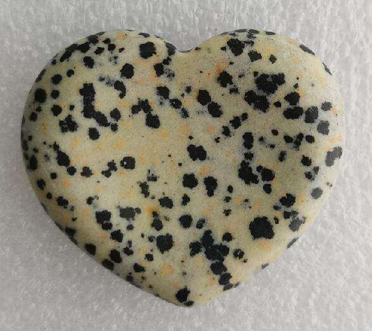 Dalmatian Jasper Worry Stone Heart - Rivendell Shop