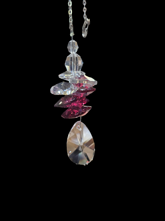 Clarus Crystal Hanging Dewdrop Bordeaux