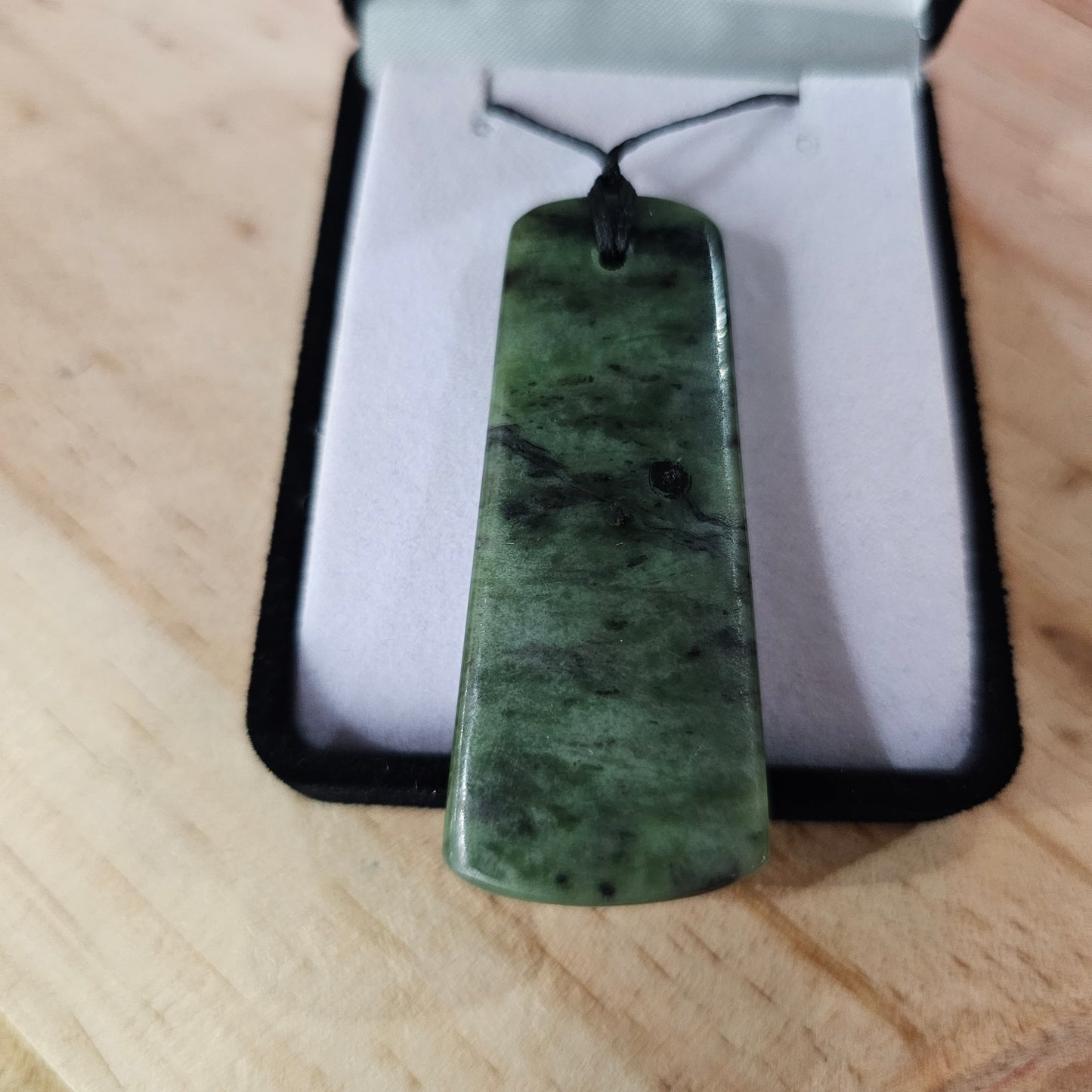 Greenstone pendant 54x22mm