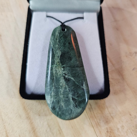 Natural Greenstone Pendant - 60 x 30 mm