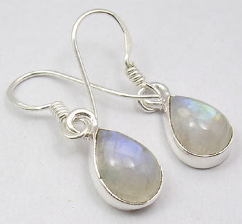 Teardrop Moonstone 925 Sterling Silver Dangle Earrings - Rivendell Shop