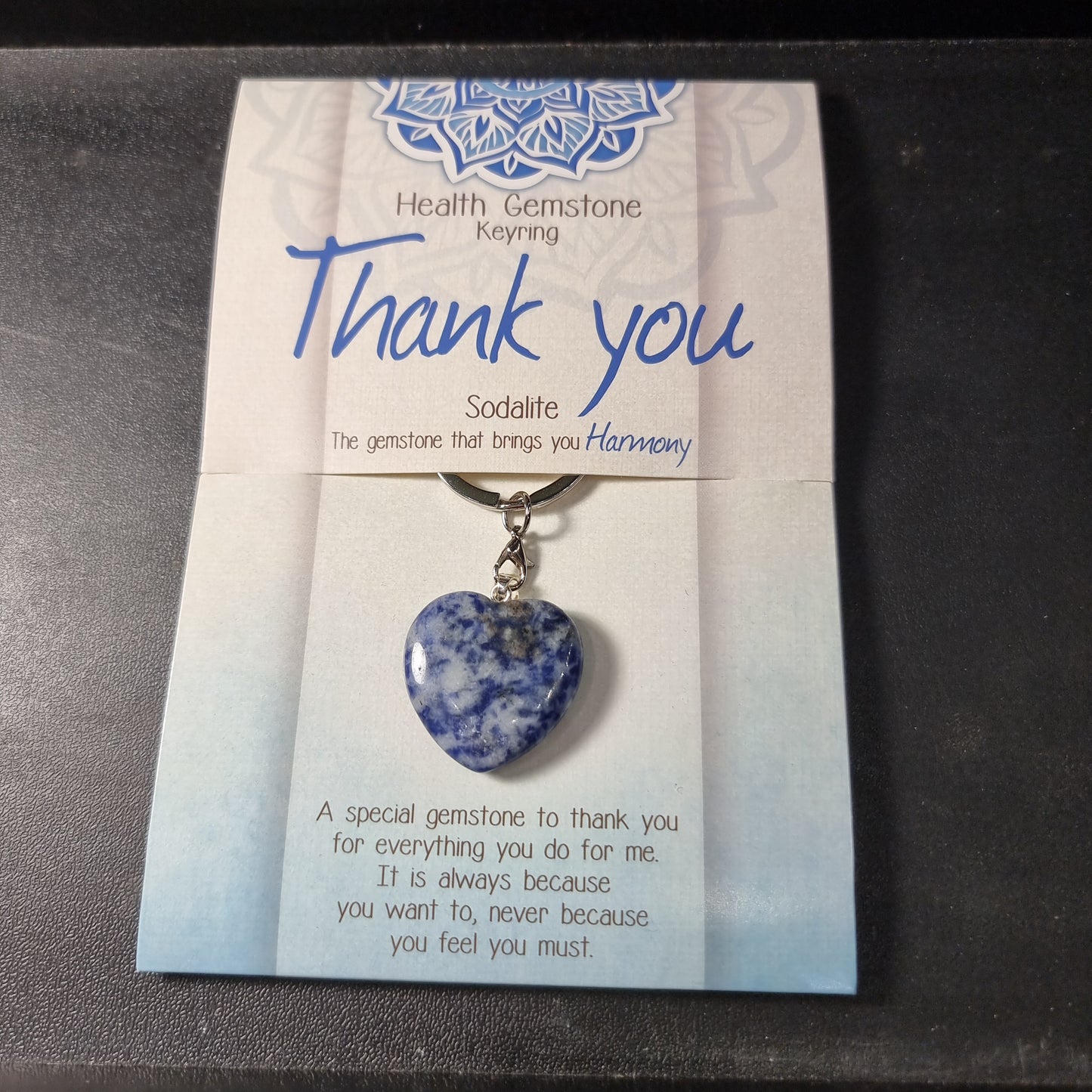 Sodalite keyring (thank you) - Rivendell Shop