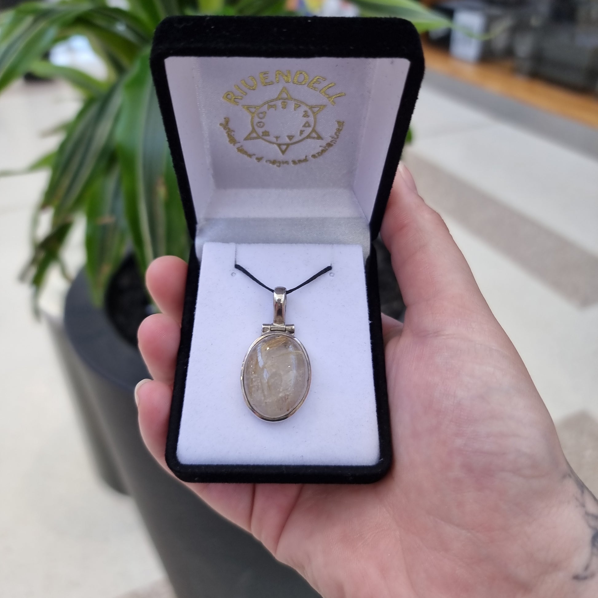 Rutilated quartz pendant - Rivendell Shop