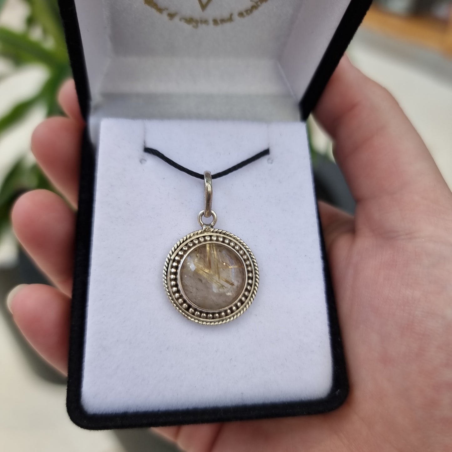 Rutilated quartz pendant - Rivendell Shop