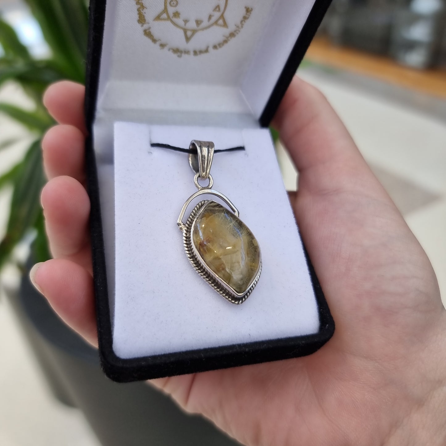 Rutilated quartz pendant - Rivendell Shop