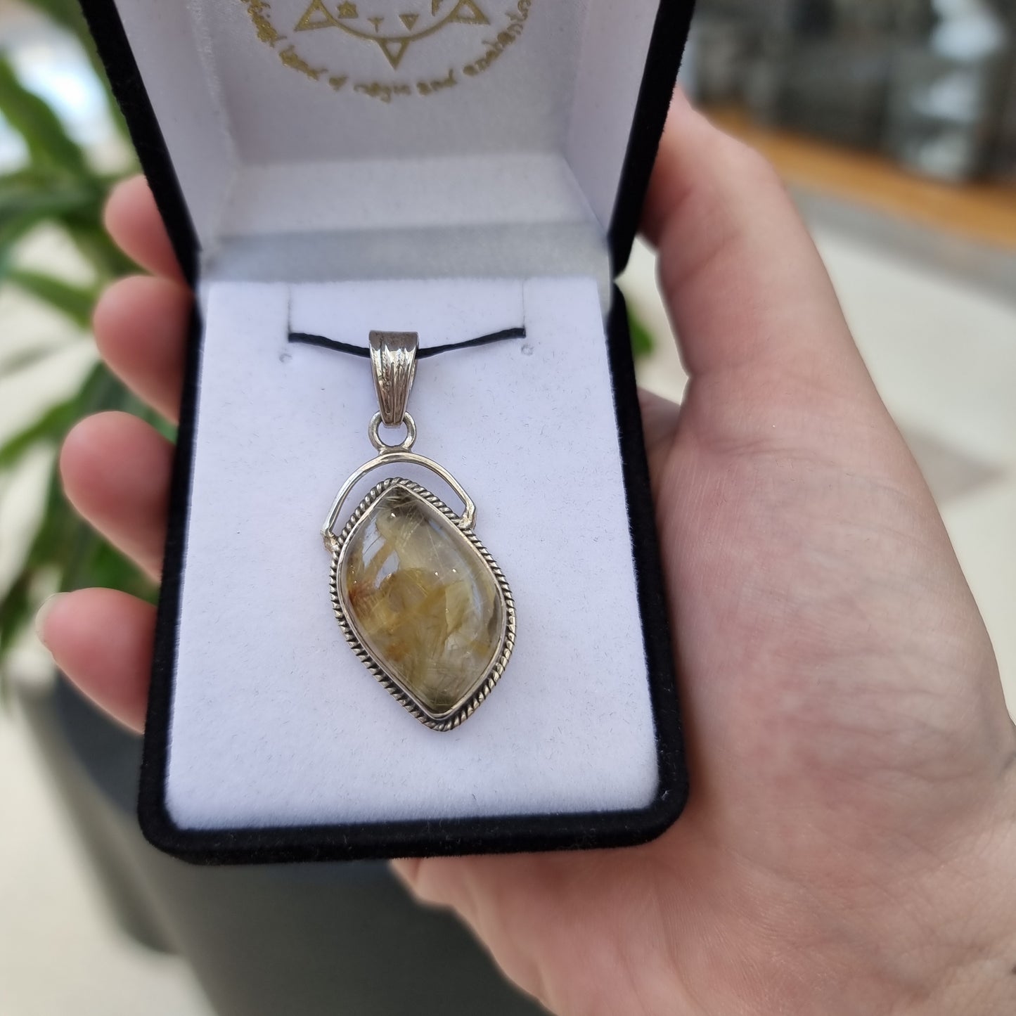 Rutilated quartz pendant - Rivendell Shop