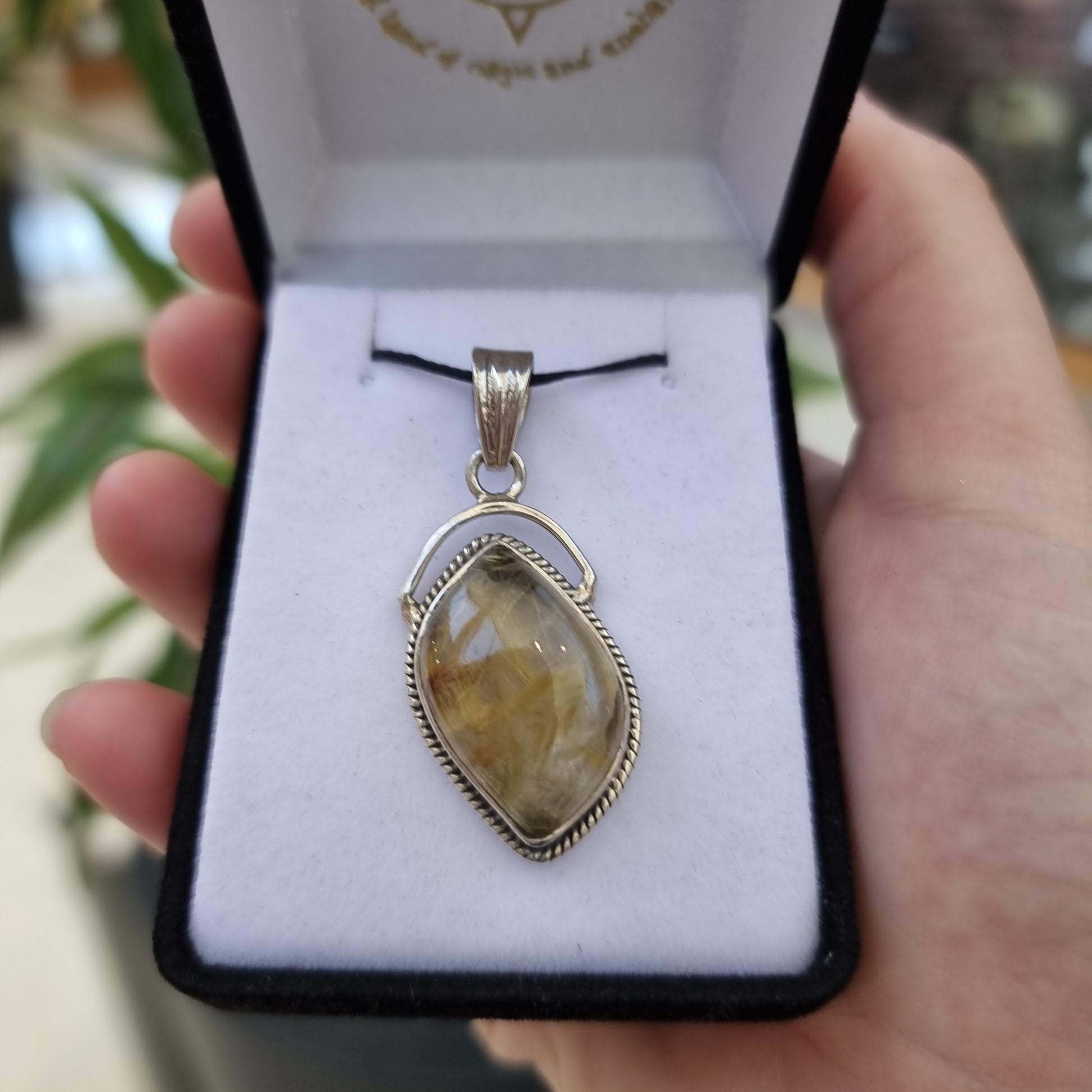 Rutilated quartz pendant - Rivendell Shop