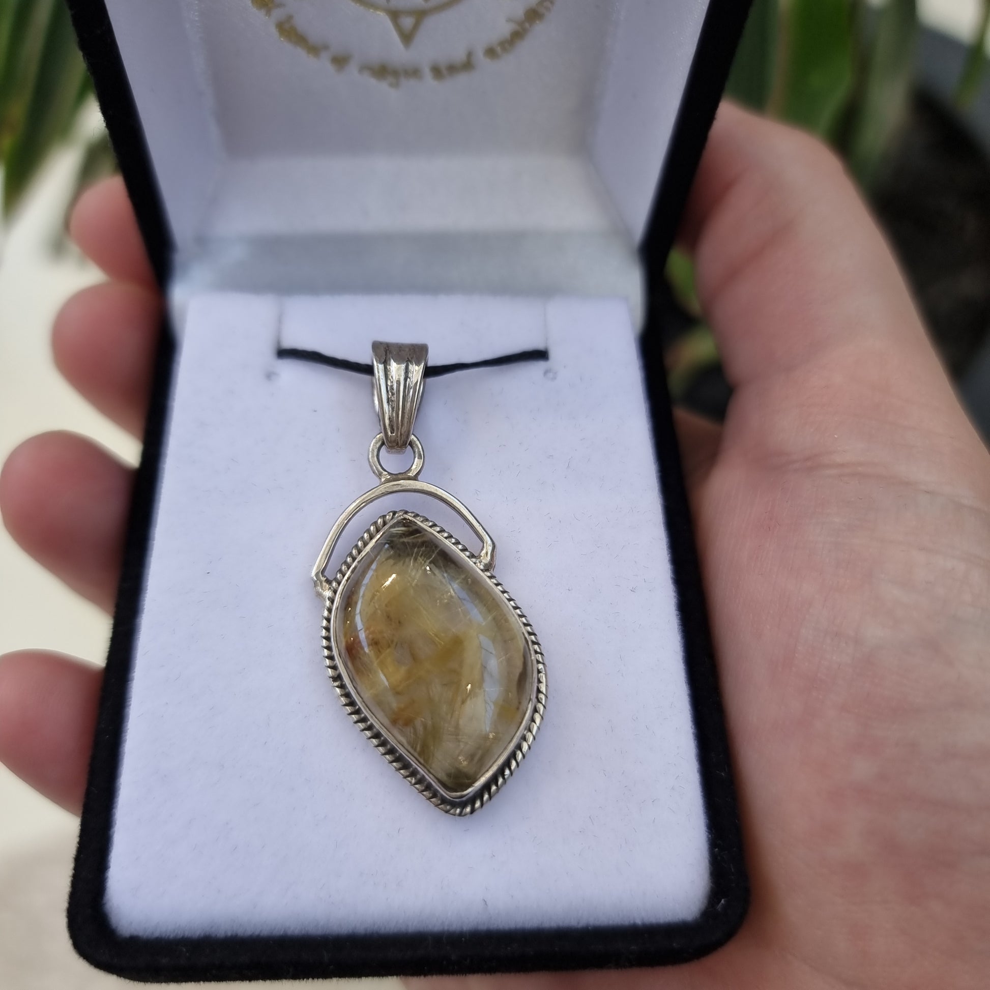 Rutilated quartz pendant - Rivendell Shop