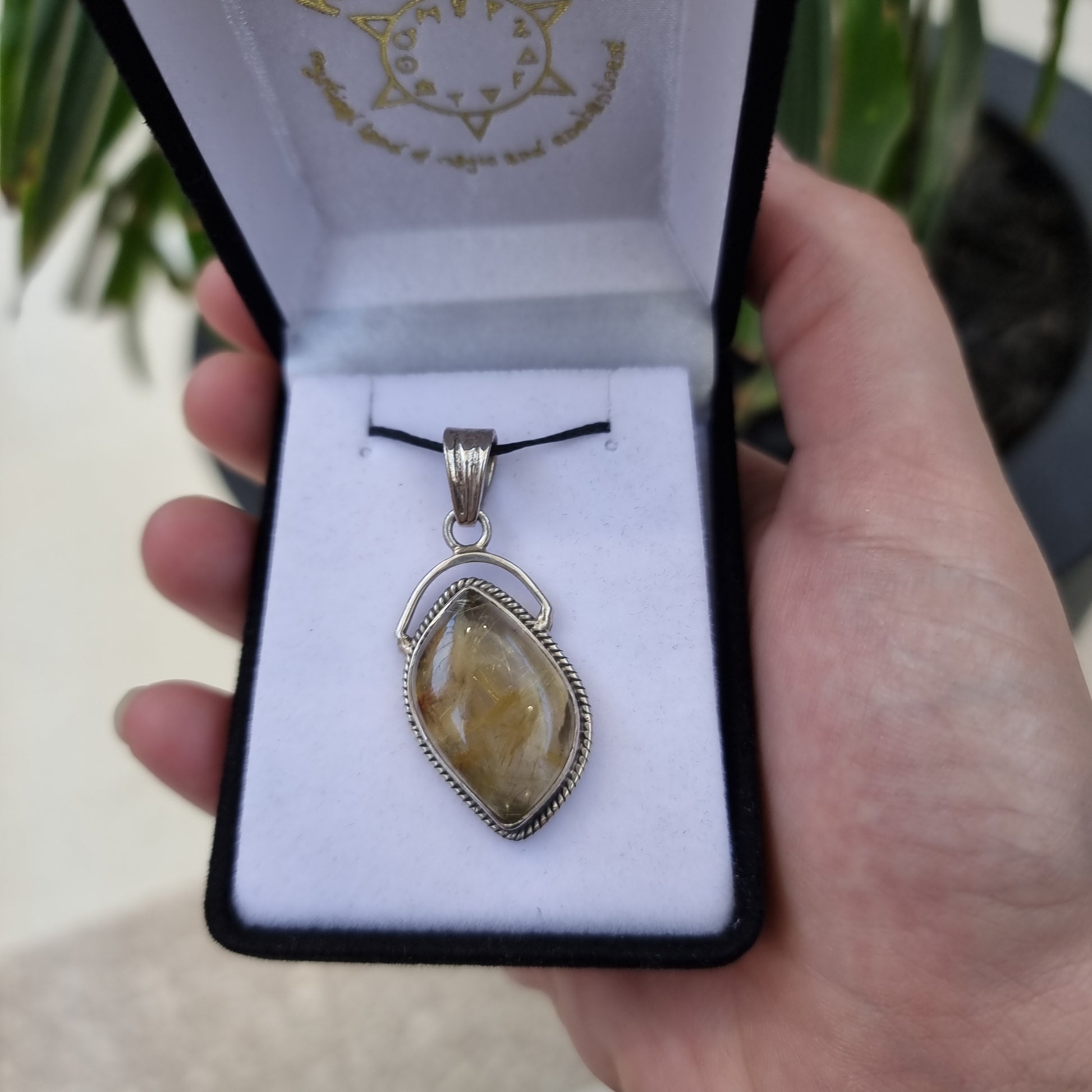 Rutilated quartz pendant - Rivendell Shop