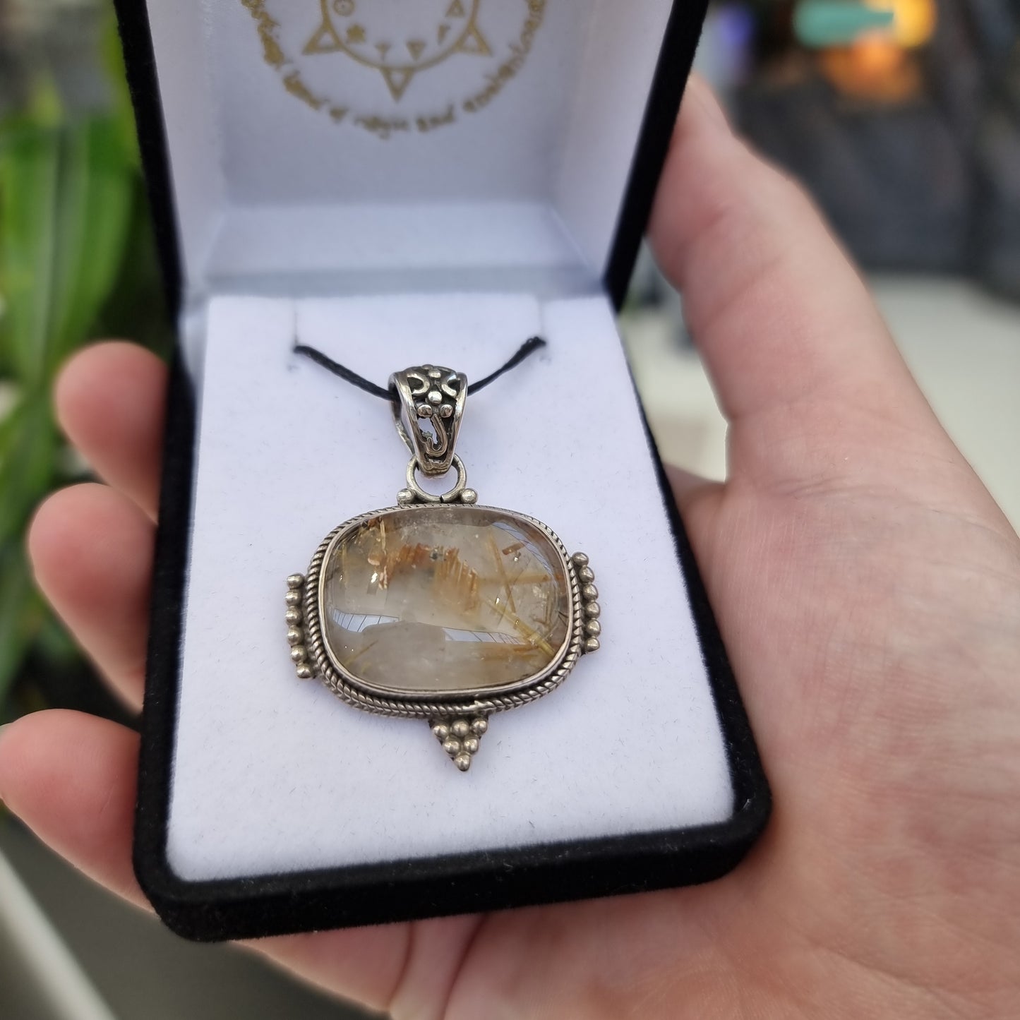 Rutilated quartz pendant - Rivendell Shop